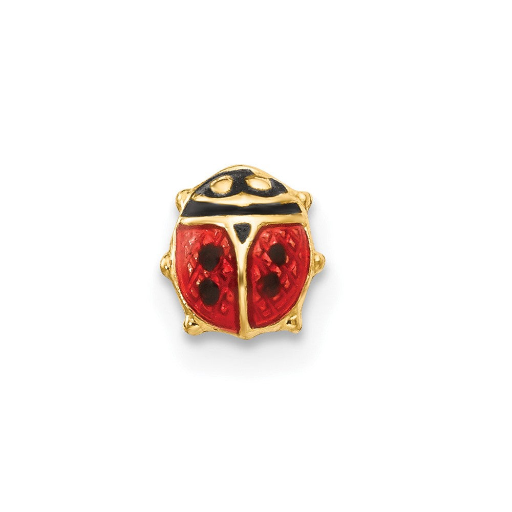 Single 14K Madi K Enamel Ladybug Post Earring