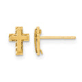14k Madi K Satin & Polished Diamond-cut Cross Post Earrings