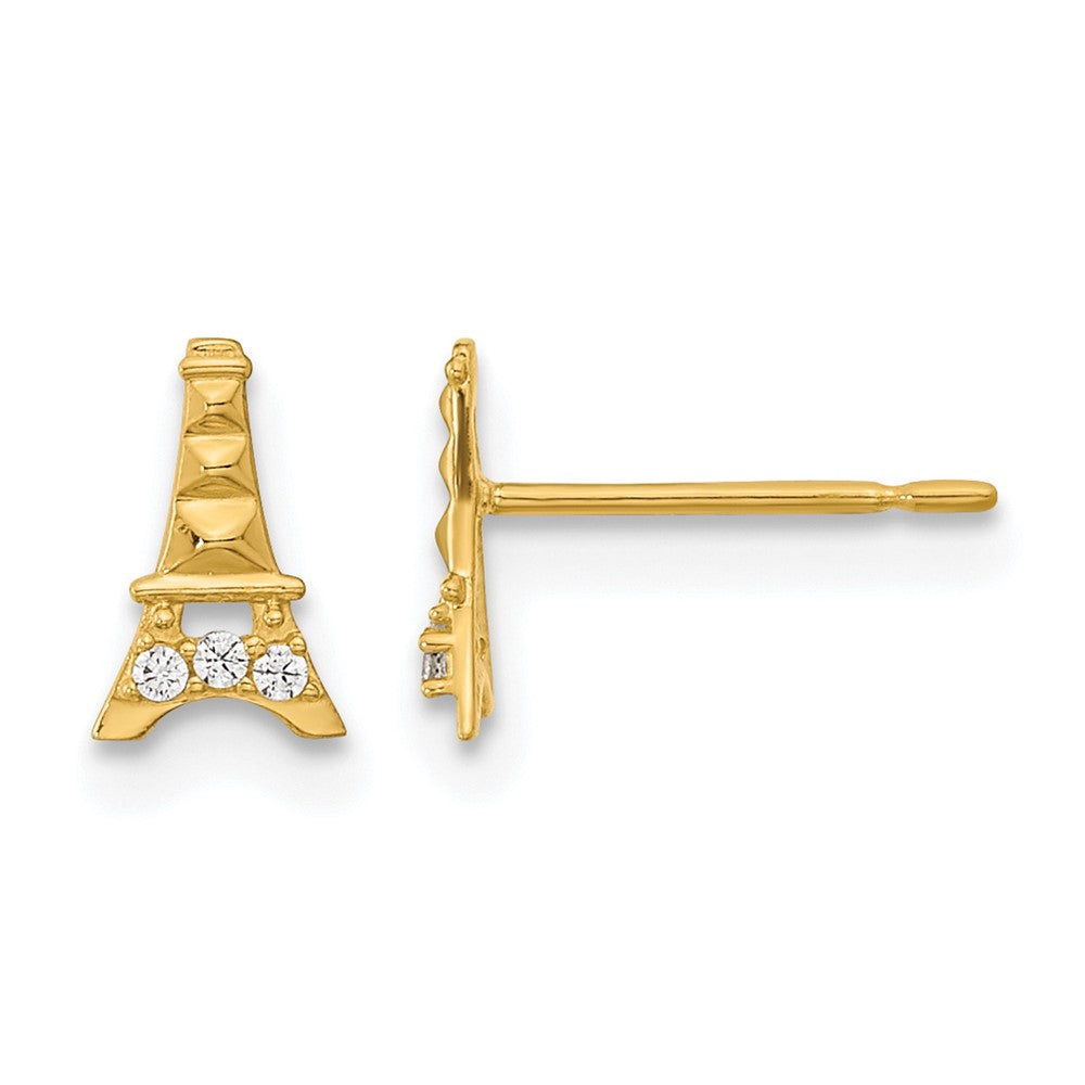 14k Madi K Kids CZ Eiffel Tower Post Earrings