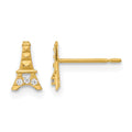 14k Madi K Kids CZ Eiffel Tower Post Earrings