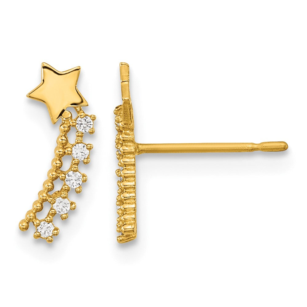 14k Madi K Kids CZ Shooting Star Post Earrings