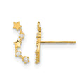 14k Madi K Curved Stars CZ Post Dangle Earrings