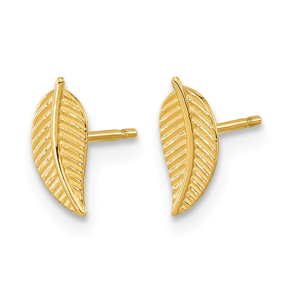 14k Madi K Kids Leaf Post Earrings
