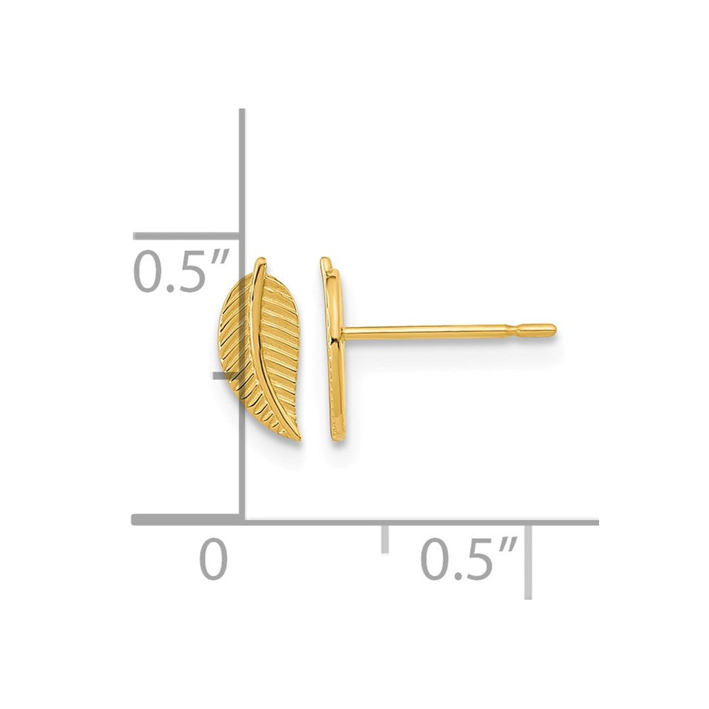 14k Madi K Kids Leaf Post Earrings