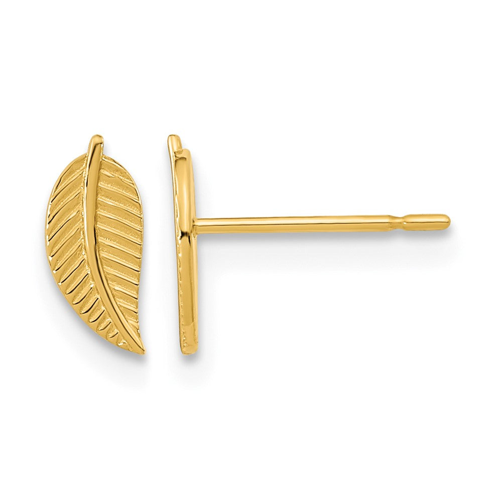 14k Madi K Kids Leaf Post Earrings
