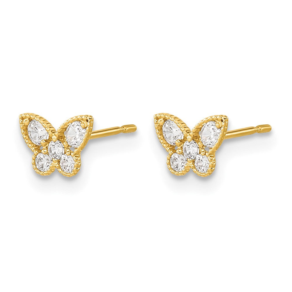 14k Madi K Kids CZ Butterfly Post Earrings