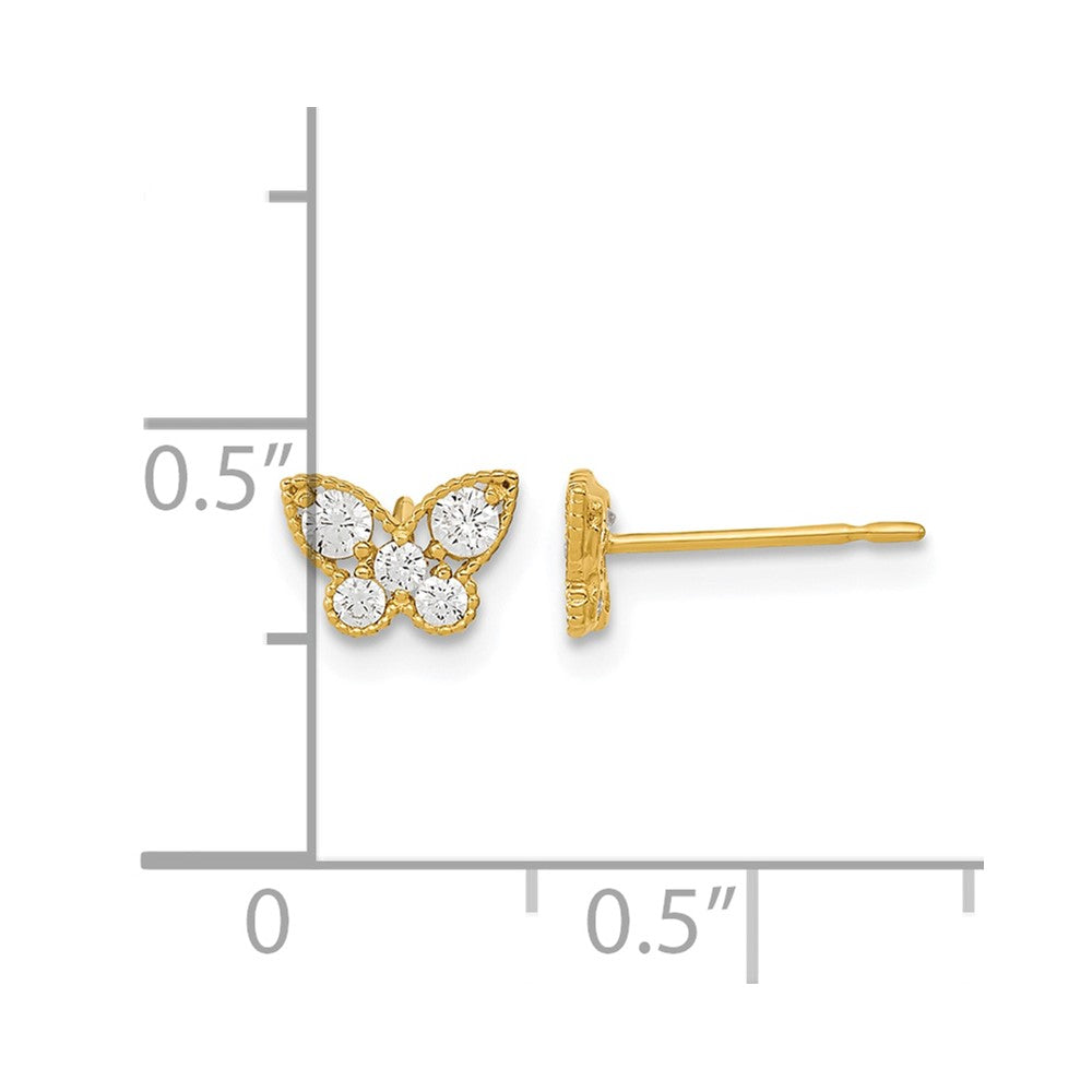 14k Madi K Kids CZ Butterfly Post Earrings