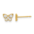 14k Madi K Kids CZ Butterfly Post Earrings