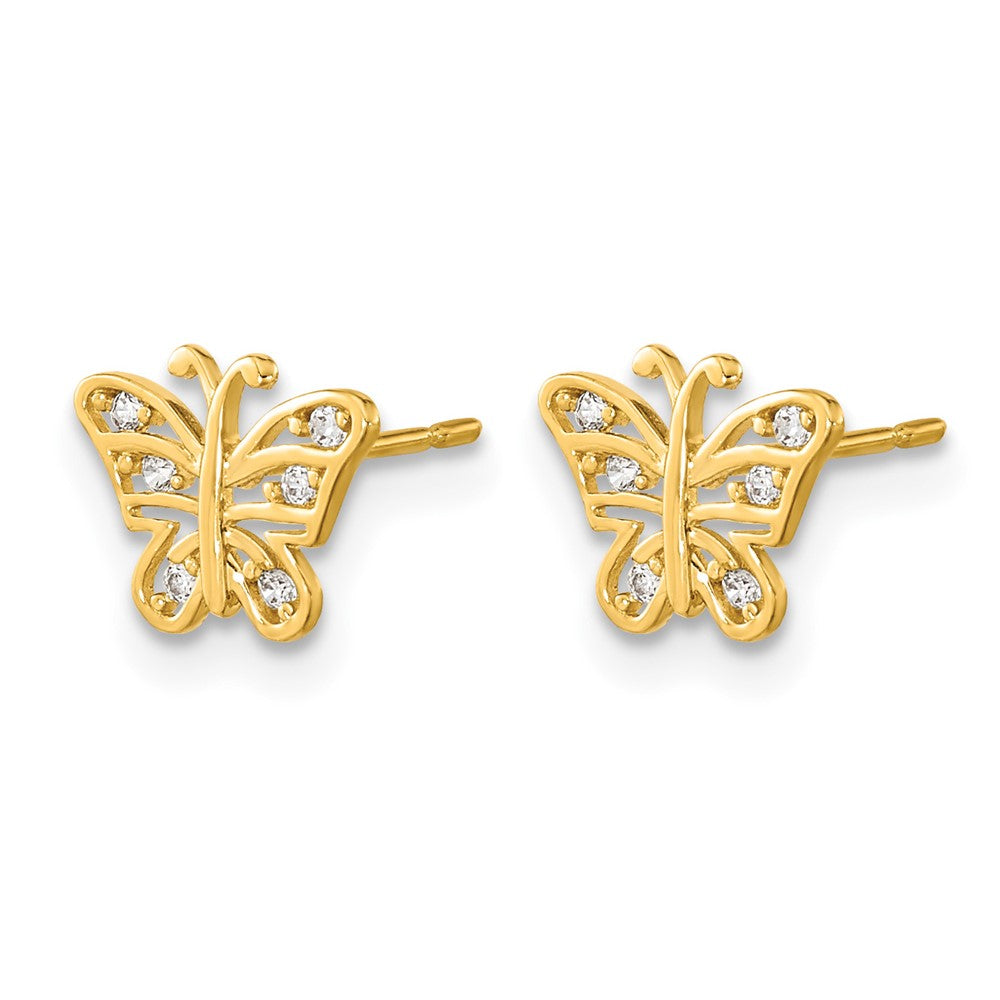 14k Madi K Kids CZ Butterfly Post Earrings