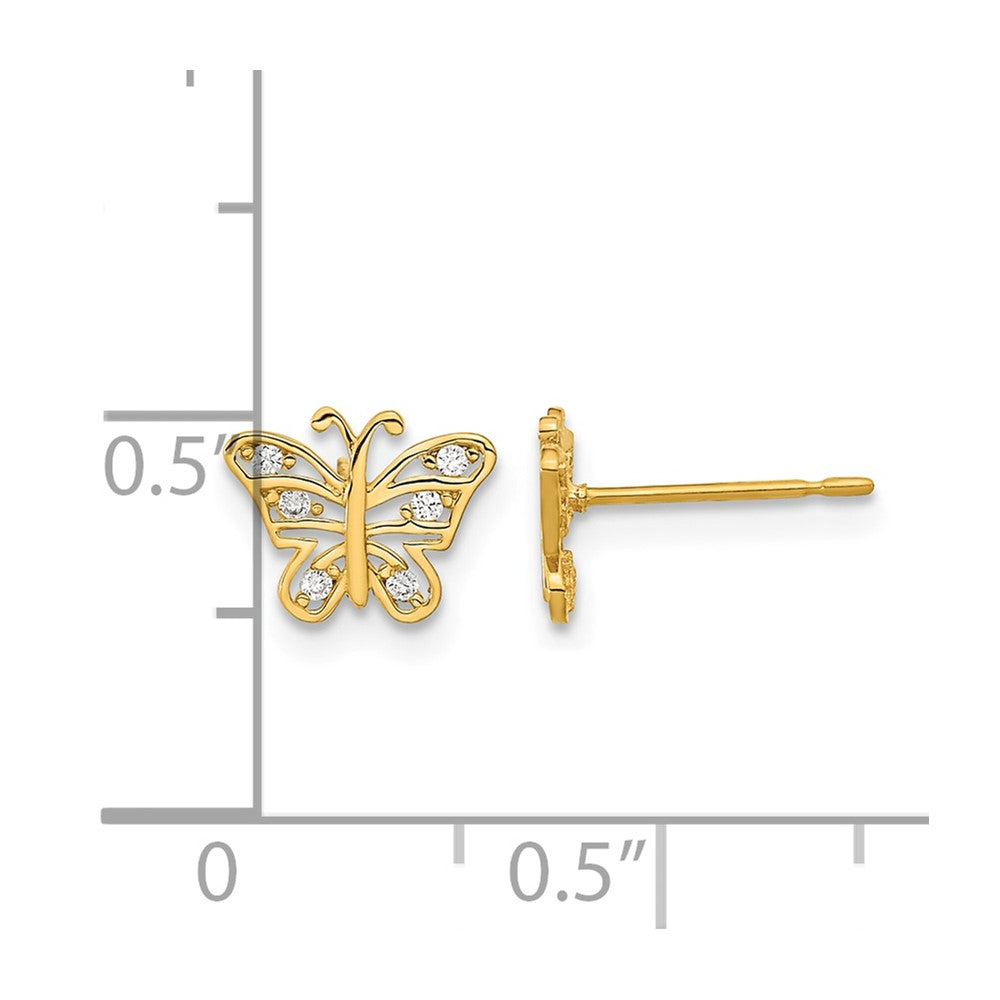 14k Madi K Kids CZ Butterfly Post Earrings