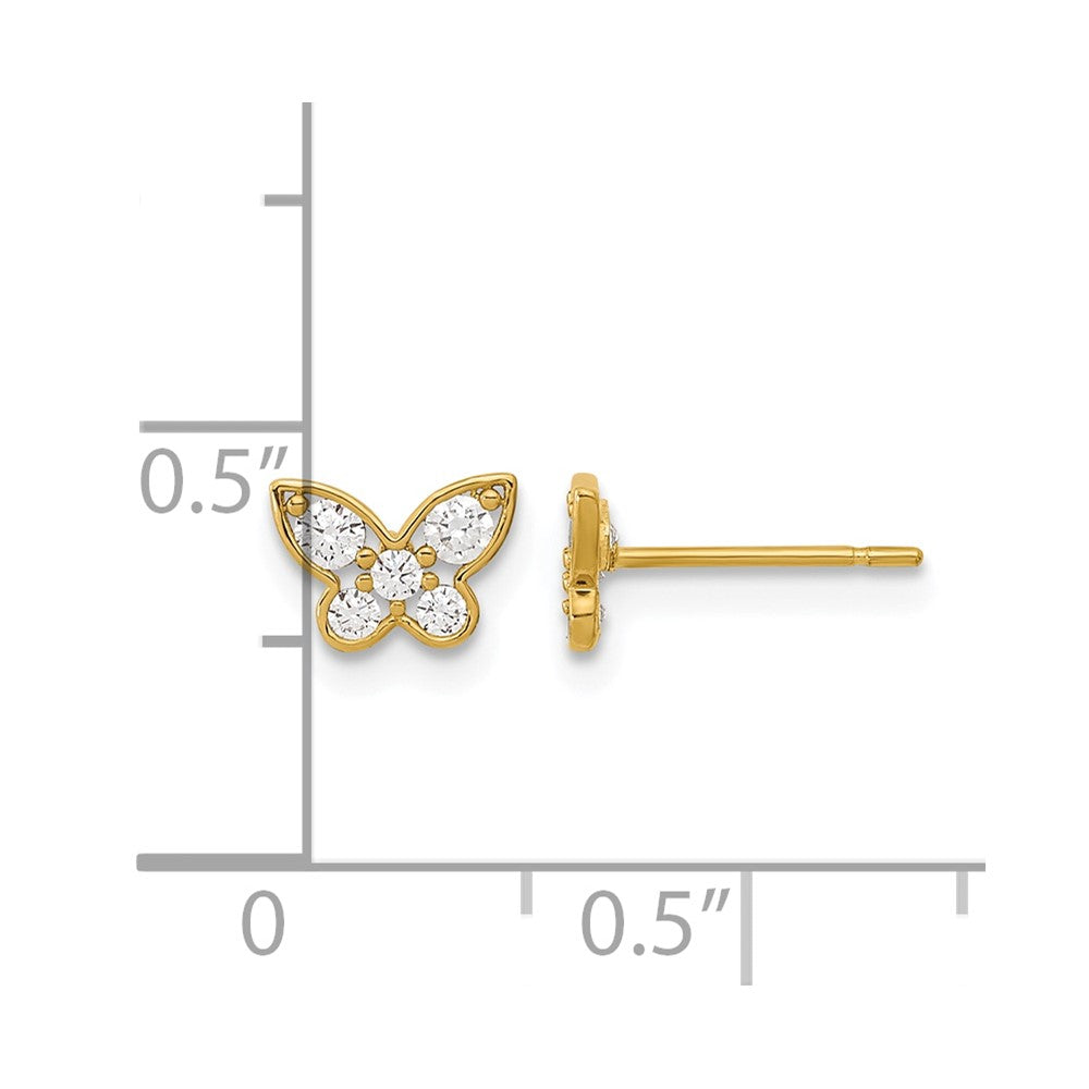 14k Madi K Madi K Kids CZ Butterfly Post Earrings
