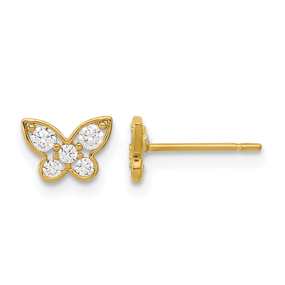 14k Madi K Madi K Kids CZ Butterfly Post Earrings