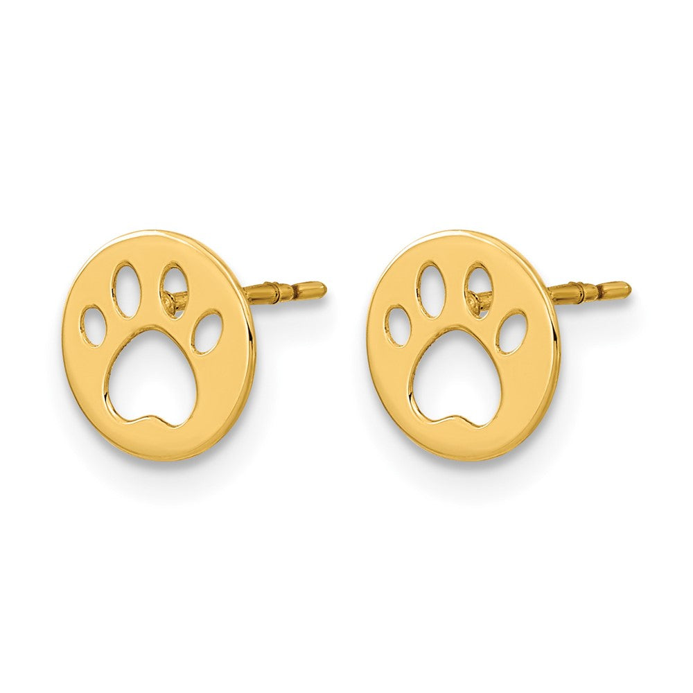 14k Madi K Kids Pawprint Post Earrings