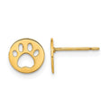 14k Madi K Kids Pawprint Post Earrings