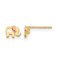 14k Madi K Two-tone Childrens MOP Elephant Post Earrings