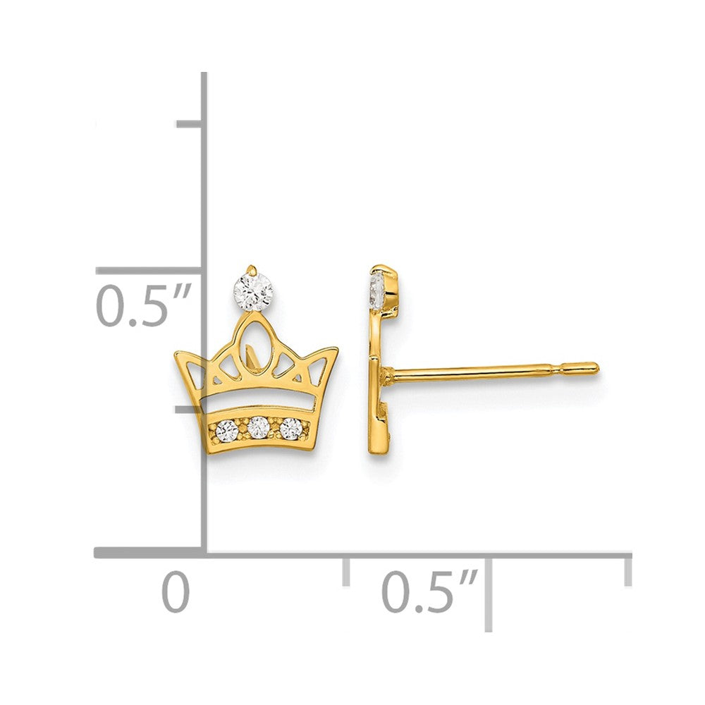 14k Madi K Kids CZ Crown Post Earrings