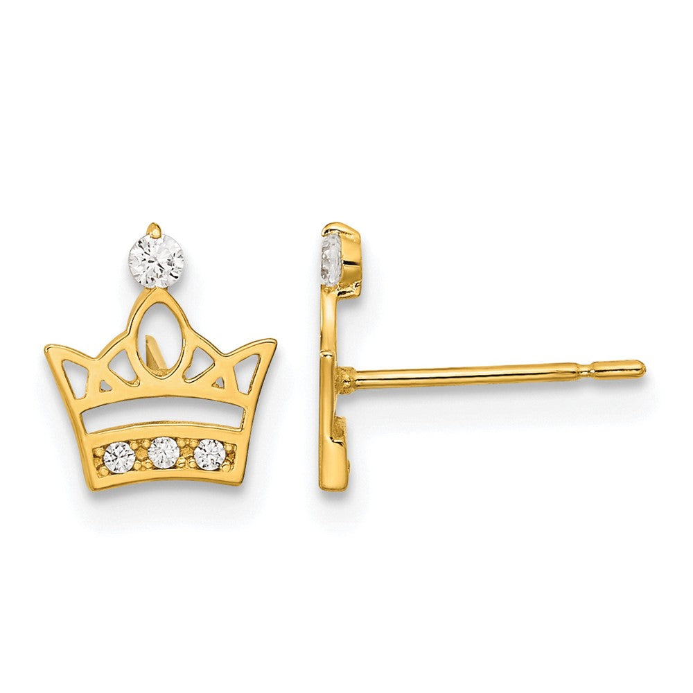 14k Madi K Kids CZ Crown Post Earrings