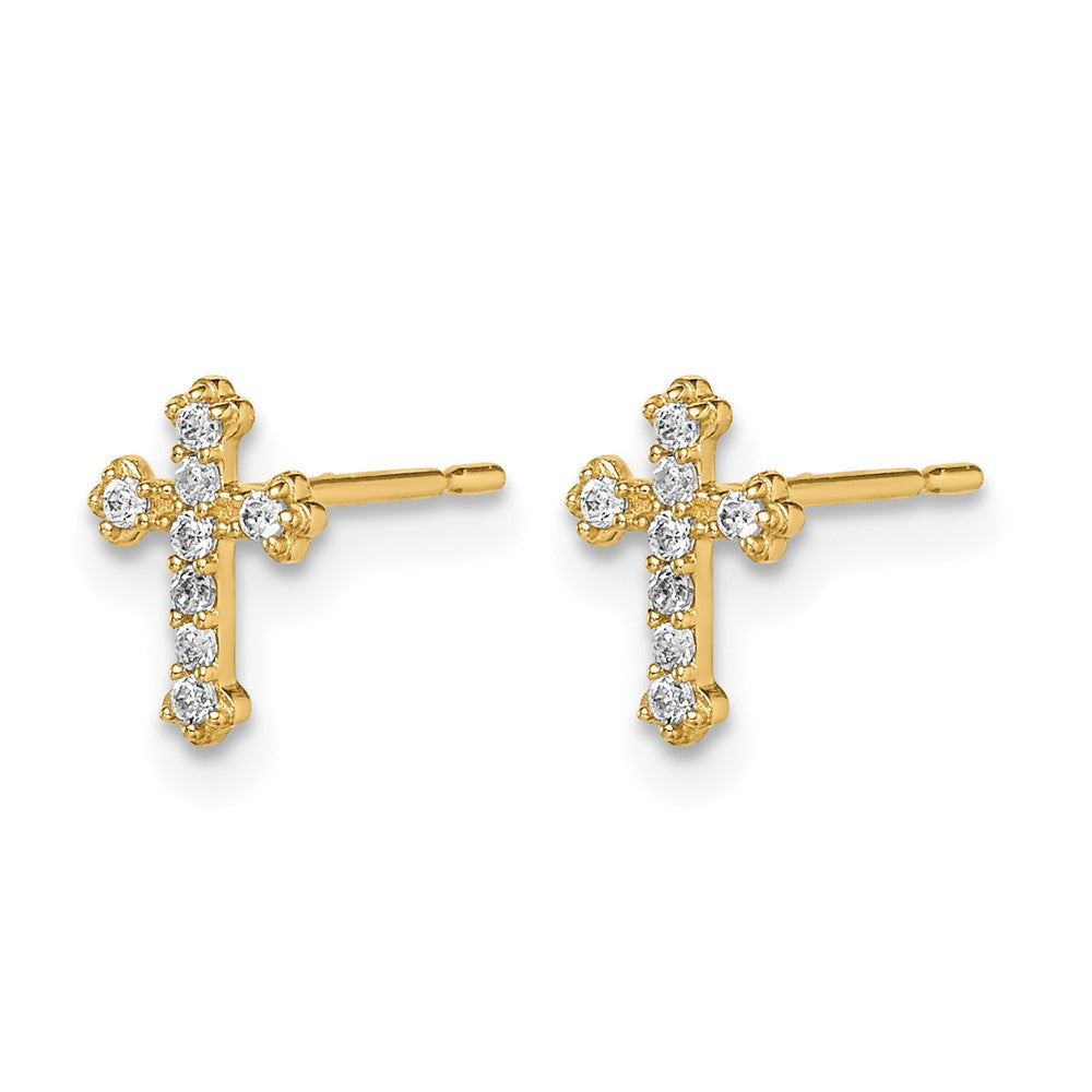 14k Madi K CZ Cross Post Earrings