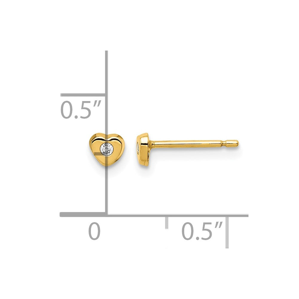 14k Madi K CZ Heart Post Earrings