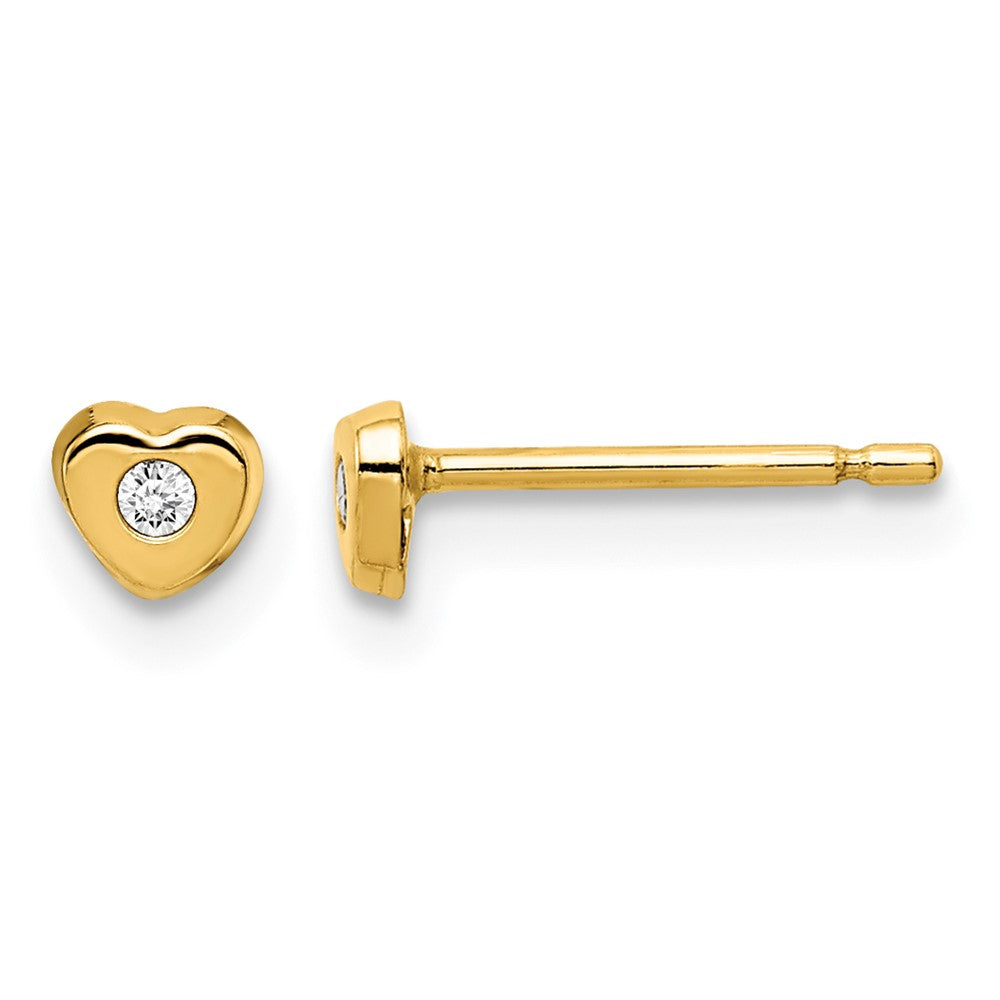 14k Madi K CZ Heart Post Earrings