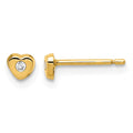 14k Madi K CZ Heart Post Earrings