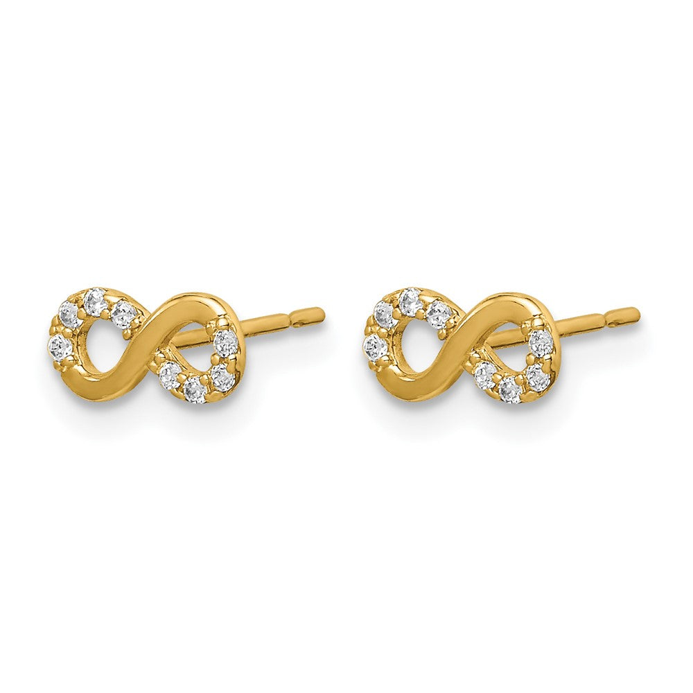 14k Madi K CZ Infinity Symbol Post Earrings