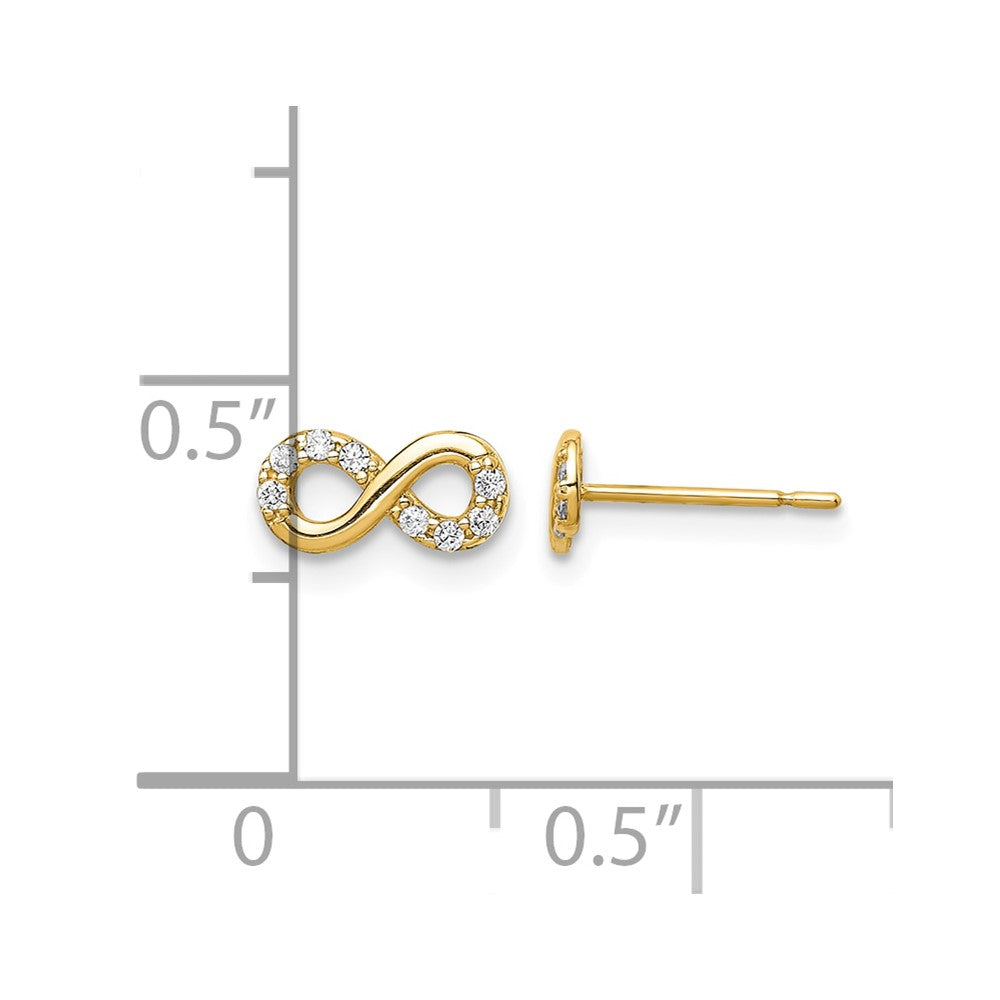 14k Madi K CZ Infinity Symbol Post Earrings