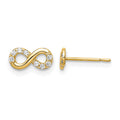 14k Madi K CZ Infinity Symbol Post Earrings