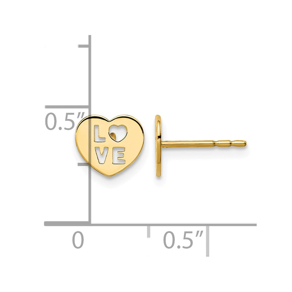 14k Madi K Love Heart Post Earrings