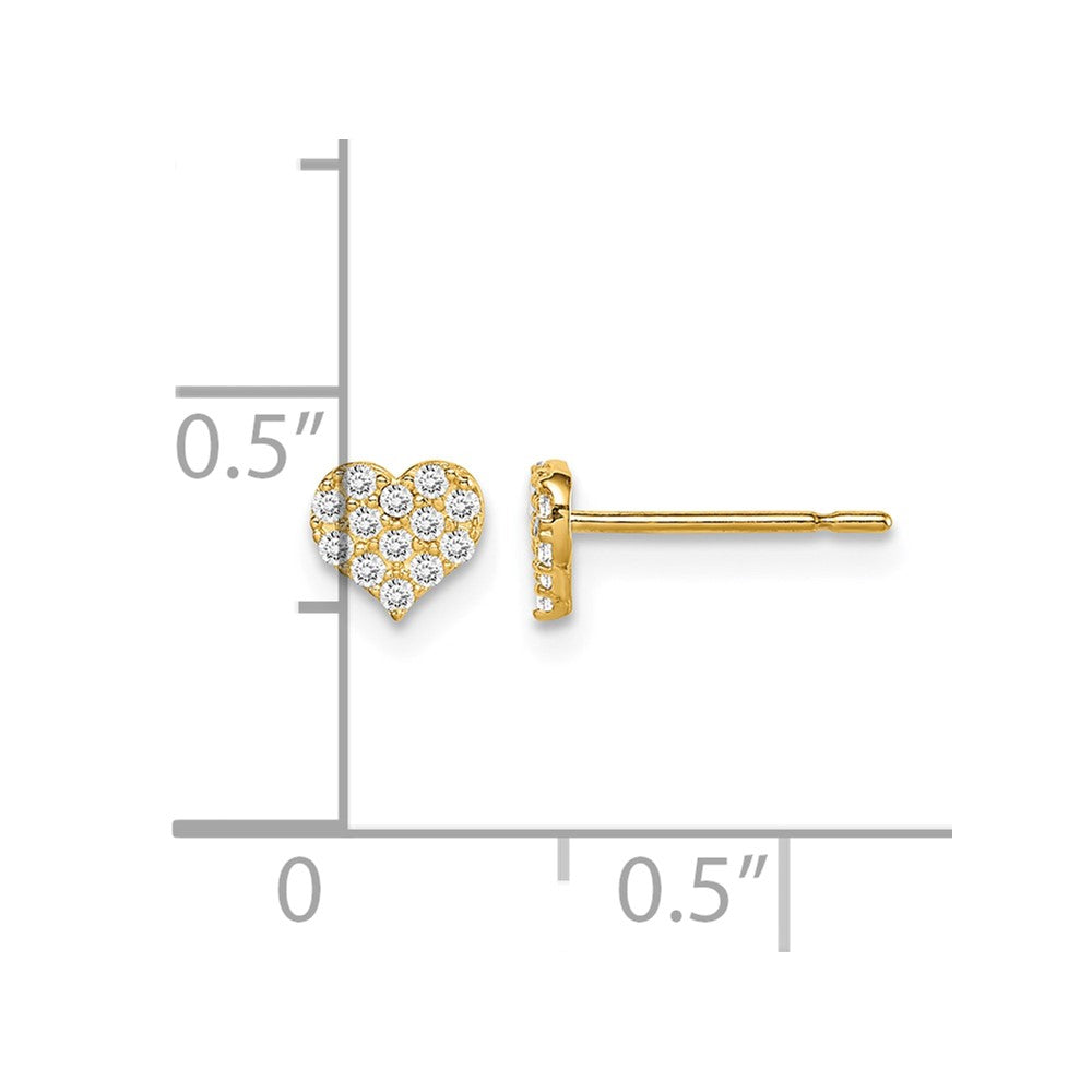 14k Madi K CZ Heart Post Earrings
