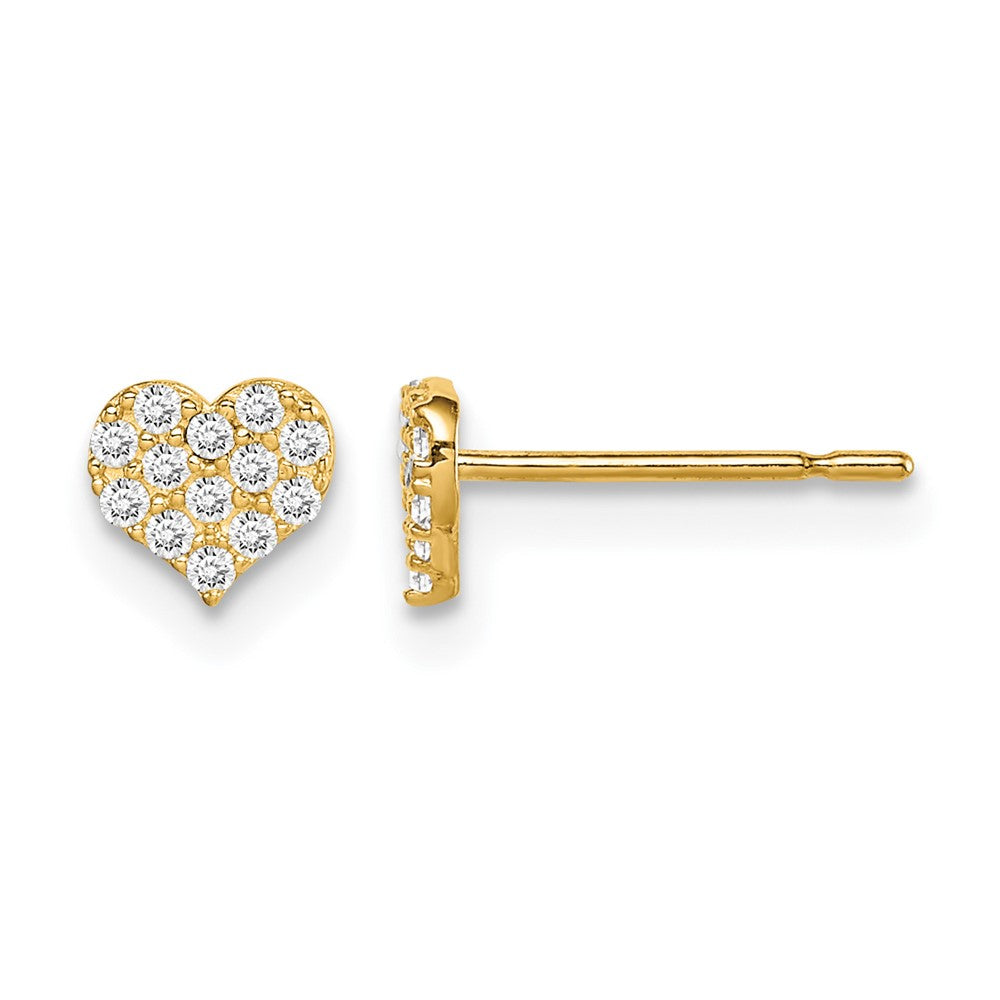14k Madi K CZ Heart Post Earrings