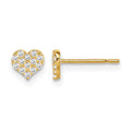 14k Madi K CZ Heart Post Earrings