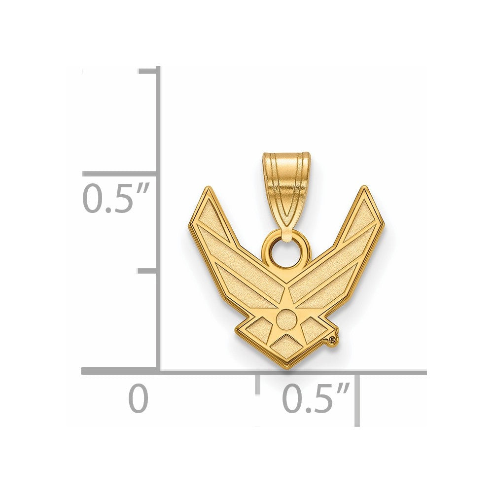 Sterling Silver Gold-pltd LogoArt U.S. Air Force Small Pendant