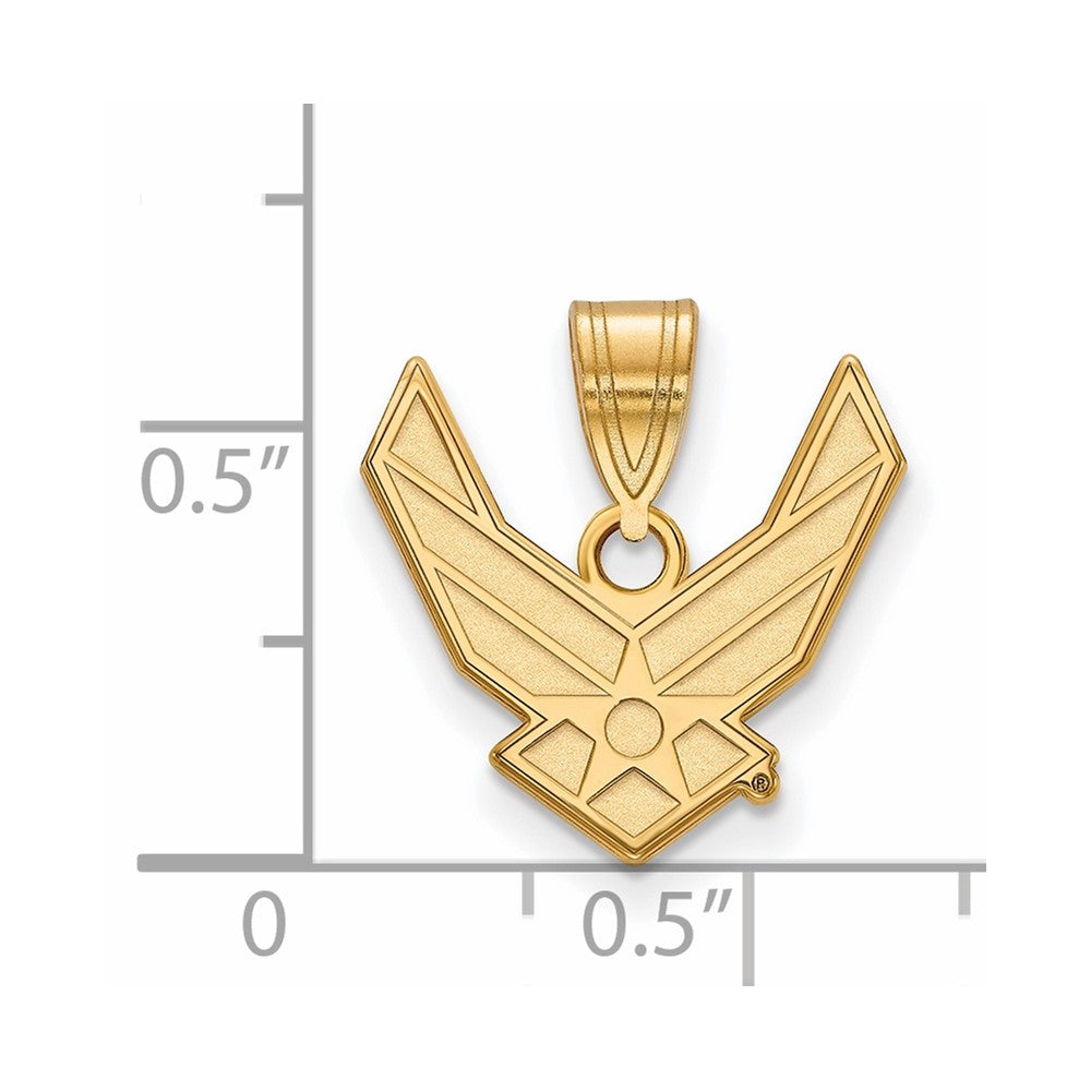 Sterling Silver Gold-pltd LogoArt U.S. Air Force Medium Pendant