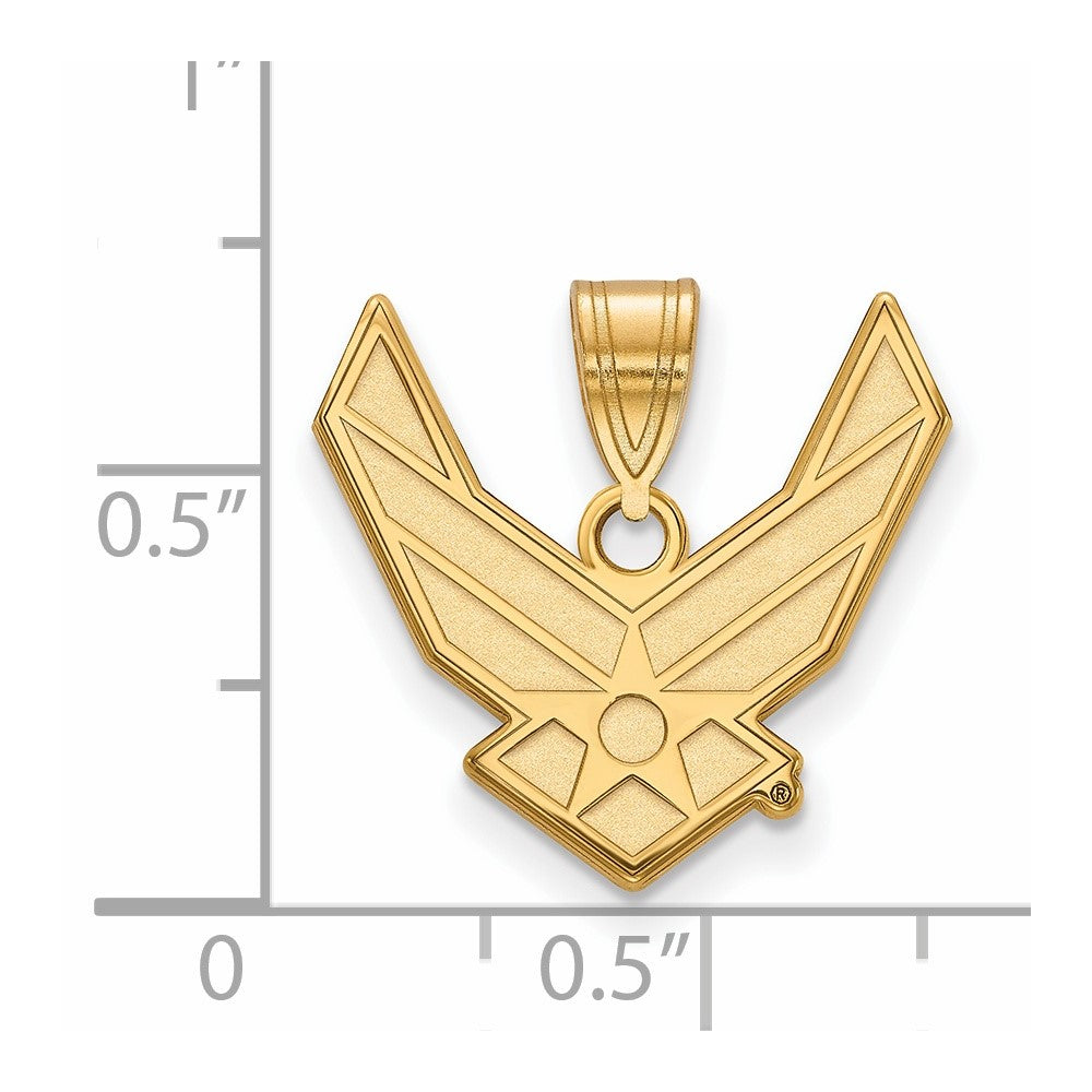 Sterling Silver Gold-pltd LogoArt U.S. Air Force Large Pendant