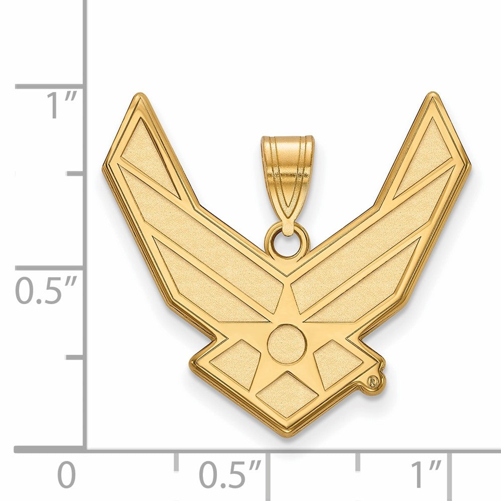 Sterling Silver Gold-pltd LogoArt U.S. Air Force XL Pendant