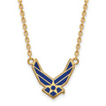 Sterling Silver Gold-pltd LogoArt U.S. Air Force Large Enamel Necklace