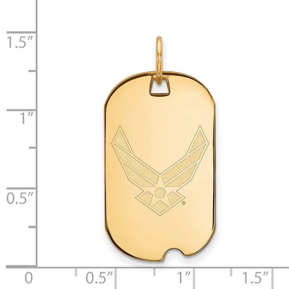 Sterling Silver Gold-pltd LogoArt U.S. Air Force Small Dog Tag