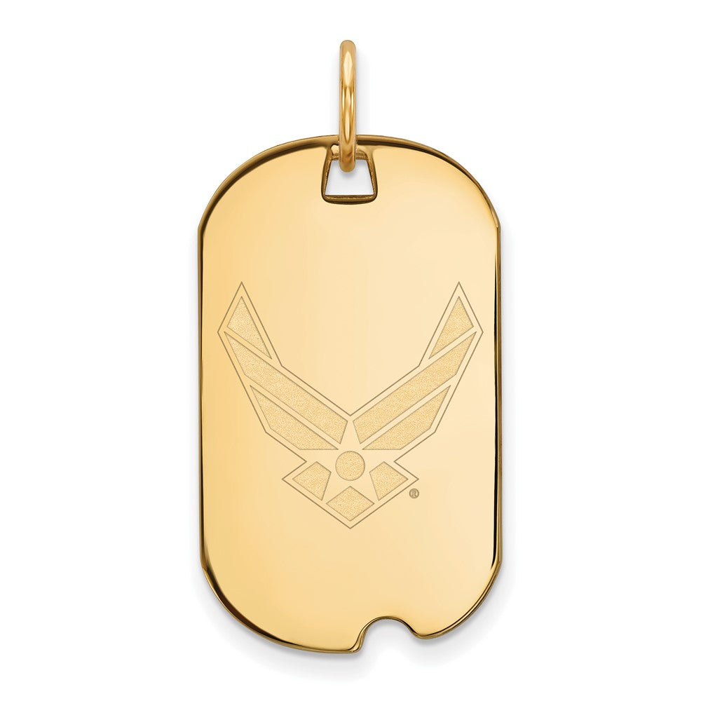 Sterling Silver Gold-pltd LogoArt U.S. Air Force Small Dog Tag