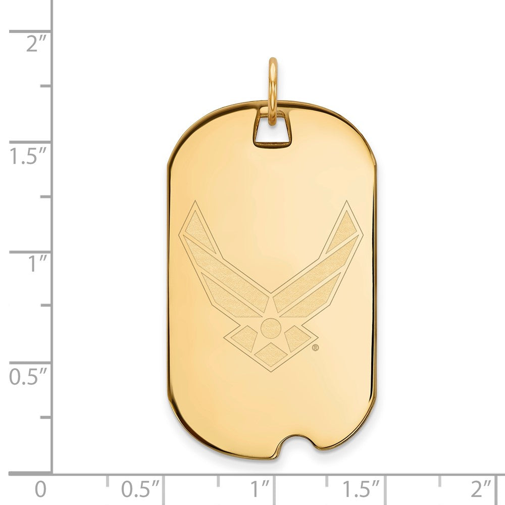Sterling Silver Gold-pltd LogoArt U.S. Air Force Large Dog Tag