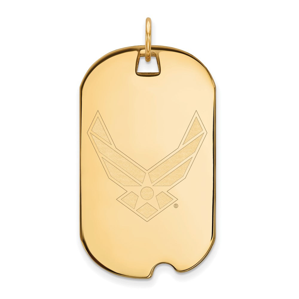 Sterling Silver Gold-pltd LogoArt U.S. Air Force Large Dog Tag