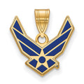 Sterling Silver Gold-pltd LogoArt U.S. Air Force Small Enamel Pendant