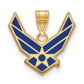 Sterling Silver Gold-pltd LogoArt U.S. Air Force Large Enamel Pendant