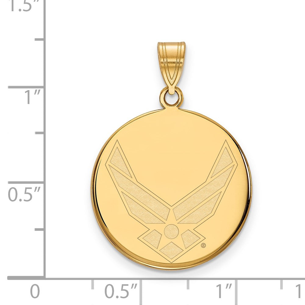 Sterling Silver Gold-pltd LogoArt U.S. Air Force Large Disc Pendant