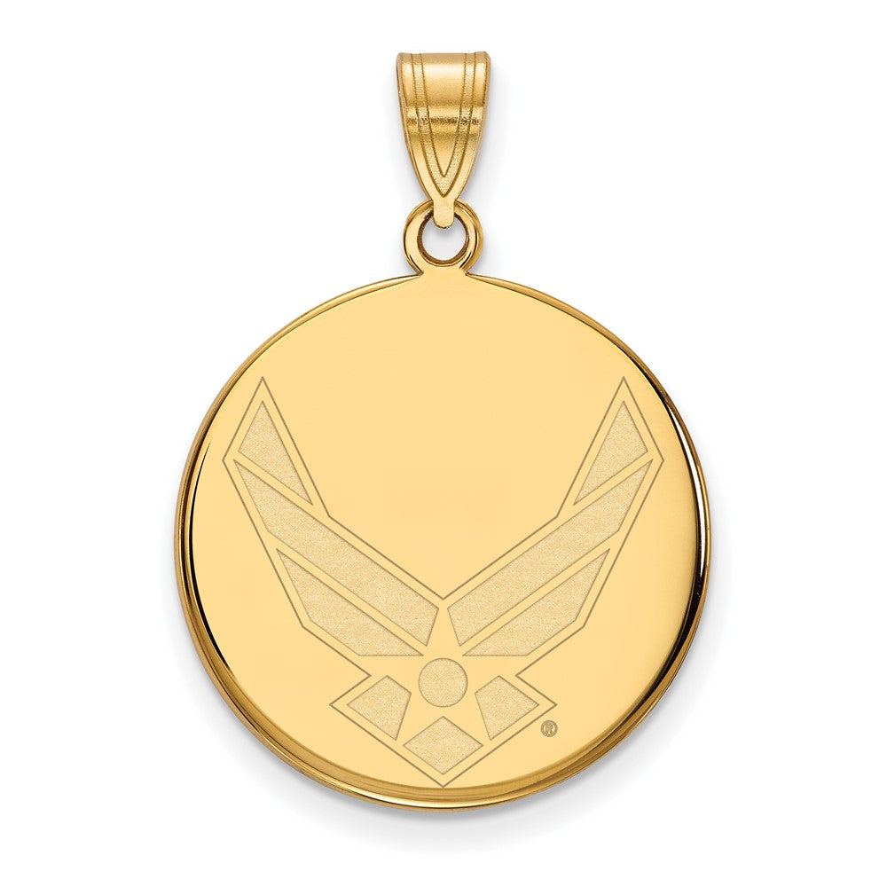 Sterling Silver Gold-pltd LogoArt U.S. Air Force Large Disc Pendant