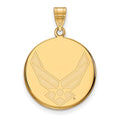 Sterling Silver Gold-pltd LogoArt U.S. Air Force Large Disc Pendant