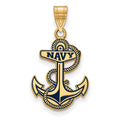 Sterling Silver Gold-pltd LogoArt US Naval Academy Lg Enamel Pendant