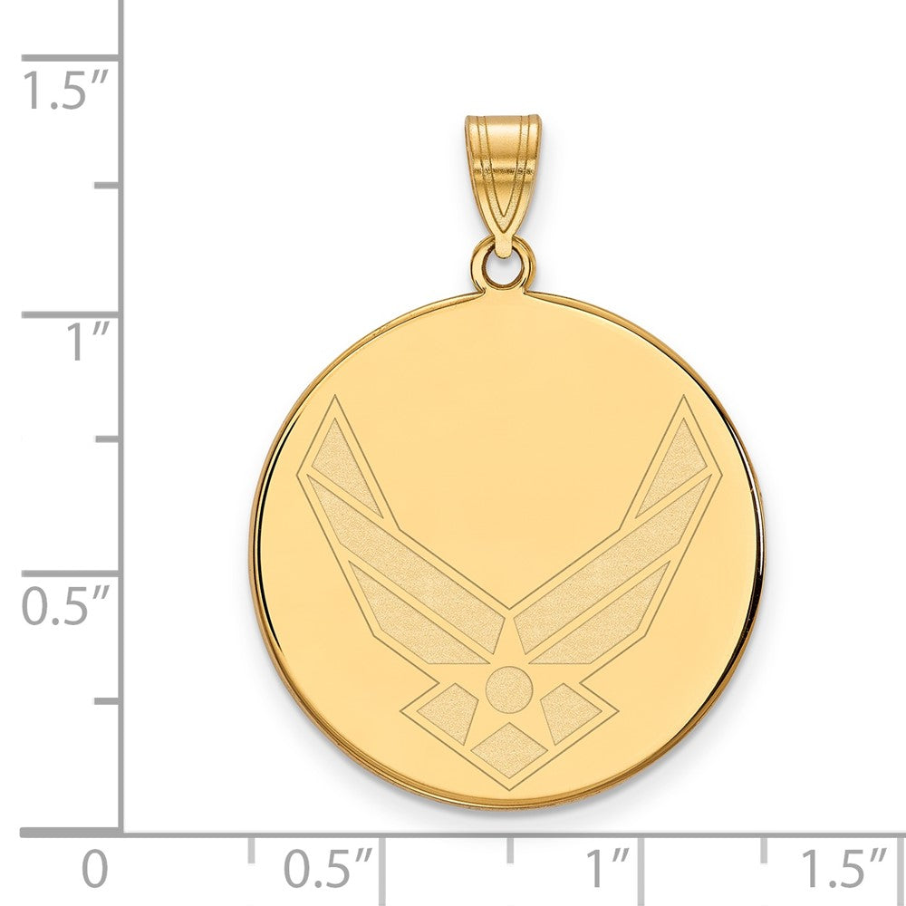 Sterling Silver Gold-pltd LogoArt U.S. Air Force XL Disc Pendant