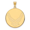 Sterling Silver Gold-pltd LogoArt U.S. Air Force XL Disc Pendant
