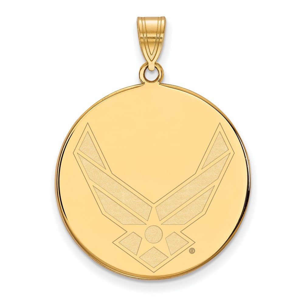 Sterling Silver Gold-pltd LogoArt U.S. Air Force XL Disc Pendant